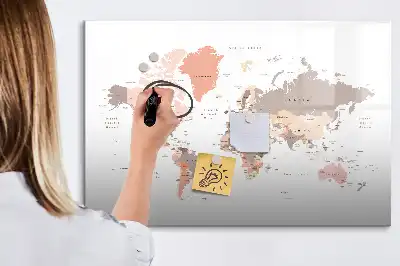 Magnetisk världskarta med tillhörande penna