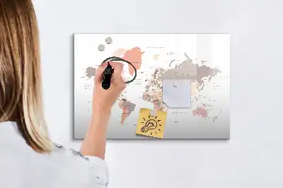 Magnetisk världskarta med tillhörande penna