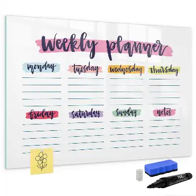 Handskriven planerare magnetisk tavla med penna