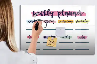 Handskriven planerare magnetisk tavla med penna