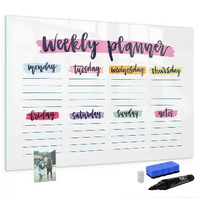 Handskriven planerare magnetisk tavla med penna