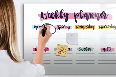 Handskriven planerare magnetisk tavla med penna
