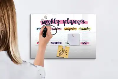 Handskriven planerare magnetisk tavla med penna