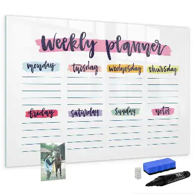 Handskriven planerare magnetisk tavla med penna