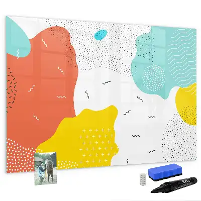 Magnetisk tavla med penna och POP-abstrakt motiv