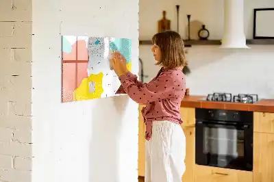 Magnetisk tavla med penna och POP-abstrakt motiv