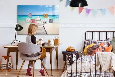 Magnetisk tavla med penna motiv med tropisk ö