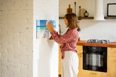 Magnetisk tavla med penna motiv med tropisk ö