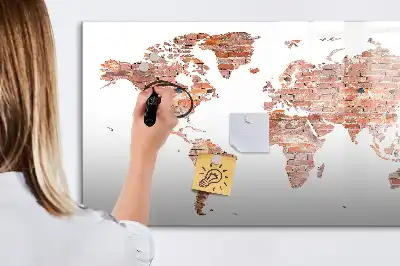 Magnetisk tavla med penna motiv av gammal karta på tegel