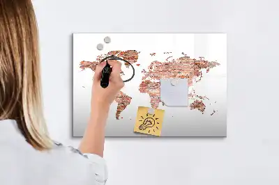 Magnetisk tavla med penna motiv av gammal karta på tegel