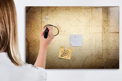 Gammal världskarta magnetisk tavla med penna