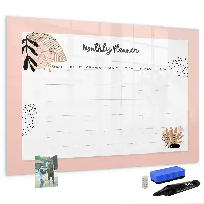 Magnetisk planerare med blommor och penna