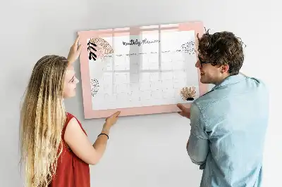 Magnetisk planerare med blommor och penna