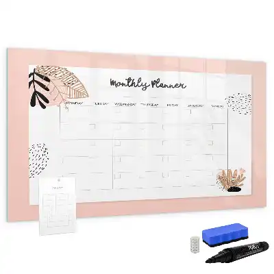 Magnetisk planerare med blommor och penna