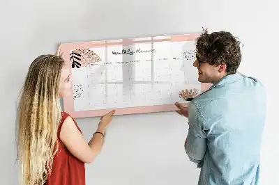 Magnetisk planerare med blommor och penna