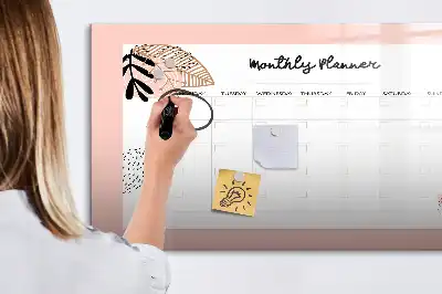 Magnetisk planerare med blommor och penna