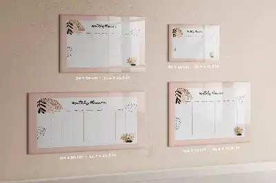 Magnetisk planerare med blommor och penna