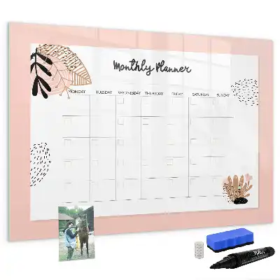 Magnetisk planerare med blommor och penna