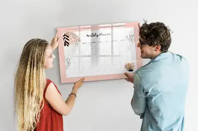 Magnetisk planerare med blommor och penna