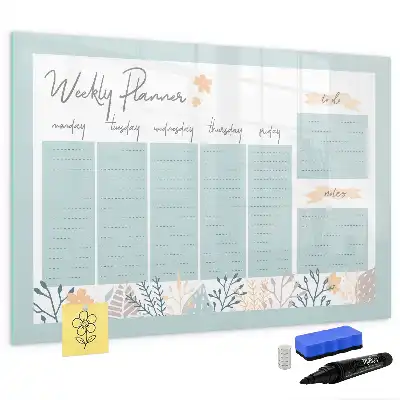 Veckoschema magnetisk med penna
