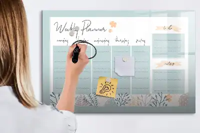 Veckoschema magnetisk med penna