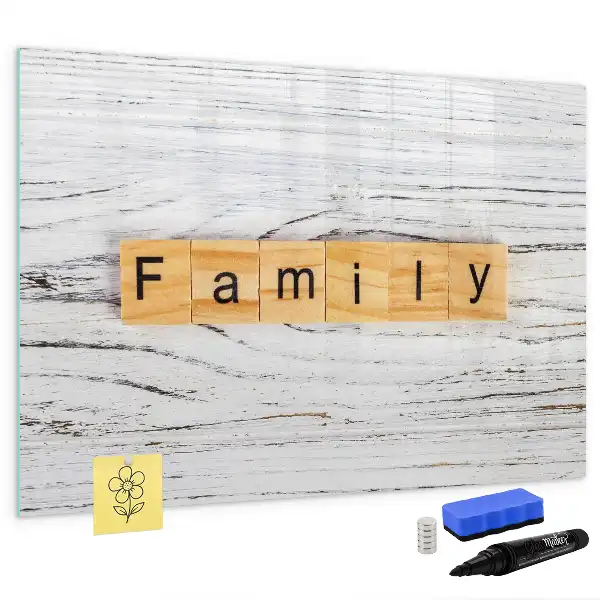 Magnetisk tavla med penna familjemotiv