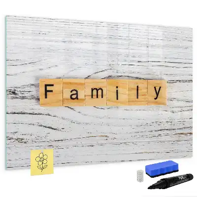 Magnetisk tavla med penna familjemotiv
