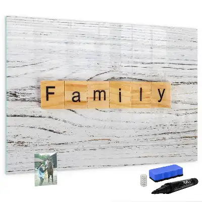 Magnetisk tavla med penna familjemotiv