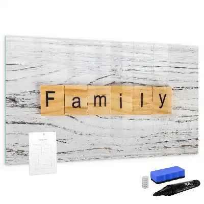 Magnetisk tavla med penna familjemotiv