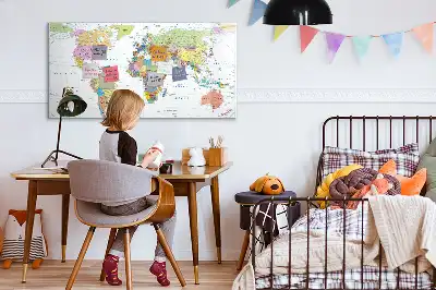 Världskarta magnetisk tavla med penna