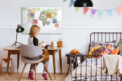 Världskarta magnetisk tavla med penna