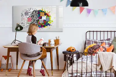 Magnetisk tavla med penna och motiv av hjärnabstraktion
