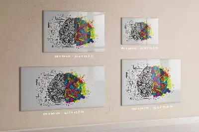 Magnetisk tavla med penna och motiv av hjärnabstraktion