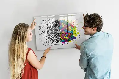 Magnetisk tavla med penna och motiv av hjärnabstraktion