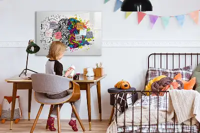 Magnetisk tavla med penna och motiv av hjärnabstraktion