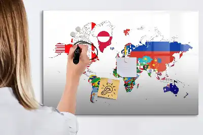 Magnetisk rittavla med motiv av nationalflaggor