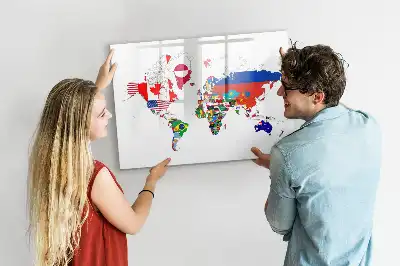 Magnetisk rittavla med motiv av nationalflaggor