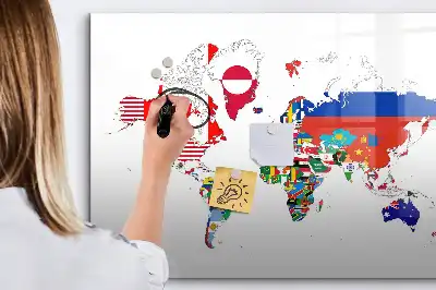 Magnetisk rittavla med motiv av nationalflaggor
