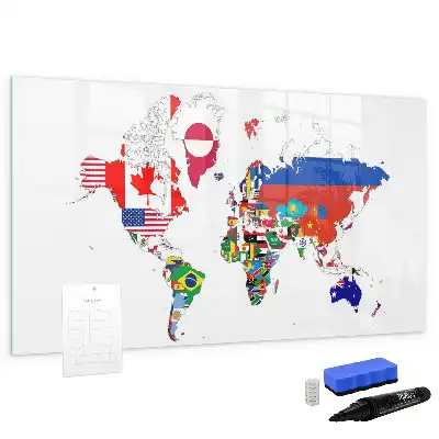Magnetisk rittavla med motiv av nationalflaggor