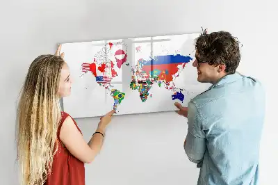 Magnetisk rittavla med motiv av nationalflaggor