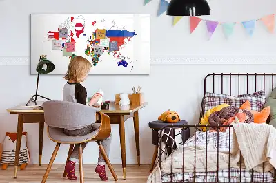 Magnetisk rittavla med motiv av nationalflaggor