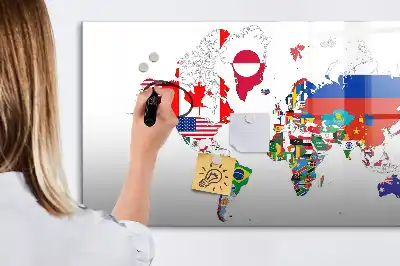 Magnetisk rittavla med motiv av nationalflaggor