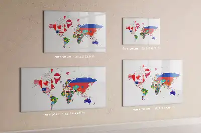 Magnetisk rittavla med motiv av nationalflaggor