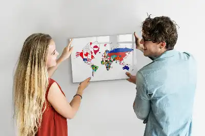 Magnetisk rittavla med motiv av nationalflaggor