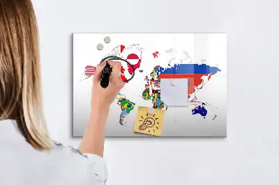 Magnetisk rittavla med motiv av nationalflaggor