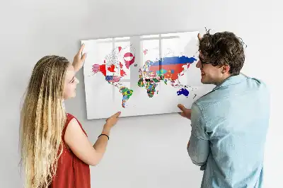 Magnetisk rittavla med motiv av nationalflaggor
