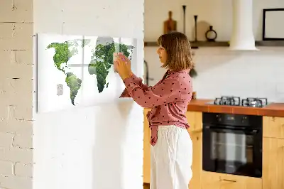 Eko-världskarta magnetisk tavla med penna