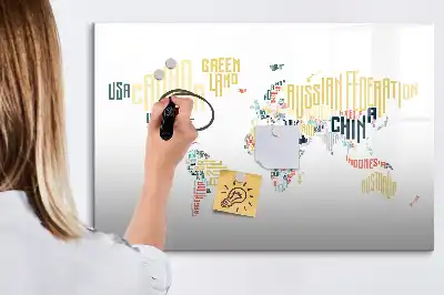 Magnetisk rittavla med motiv av världens länder