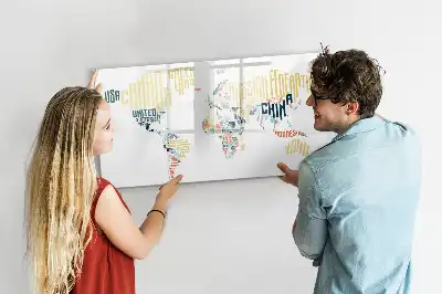 Magnetisk rittavla med motiv av världens länder