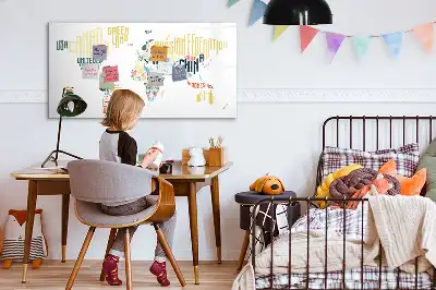 Magnetisk rittavla med motiv av världens länder